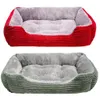 Canis canetas cama para cão gato animal de estimação quadrado canil de pelúcia médio pequeno cão sofá cama almofada quente inverno pet cão cama casa acessórios para animais de estimação 231124