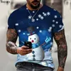 T-shirts pour hommes T-shirt Design de marque Noël Père Noël Arbre Bonhomme de neige Vacances occidentales Impression 3D Oversize 5XL