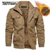 Men's Jackets TACVASEN Oversize Winter Thicken Fleece Casual Jackets Mens Cotton Jacket Coat lti-Pockets Tactical Jacket Parkas Windbreaker L231130