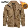 Herenjassen TACVASEN Oversize winter dikker fleece casual jassen Heren katoenen jas jas lti-zakken Tactische jas Parka's Windjack L231130