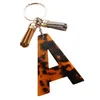 Voorkeur Letter Key Chains accessoires voor vrouwen meisjes goud initiële sleutelring acetaat luipaard print hanger auto sleutels decoratie tt0430