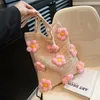 Sacs de soirée élégant dames paille sac tissé sac à main femmes vacances plage décontracté fourre-tout seau mode rétro fleurs épaule 2023