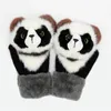 Children's Fingerless Gloves European Cute Animals Mittens Winter Thick Plus Velvet Warm Parent-child Gloves Full Finger Princess Mittens For Kids Teenagers 231129