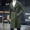 Hommes mélanges automne hiver Trench manteau tendance couleur unie costume col Long en grand tissu de laine 231129