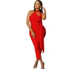 Casual Jurken Vrouwen Sexy Strakke Vouw Mouwloze Onregelmatige Jurk Elegante Sheer Ruches Bodycon Bandage Skinny Stretchy Party Vestidos