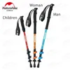 Ski Poles Walking Stick Trekking Pole Climbing Hiking Cane for Men Women Kids Ultralight 3-Sections Aluminum Alloy Rod 50-135Cm 231124