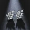Nowe kolczyki w kształcie liści z markizową CZ Stone Korean Fashion Style Earing Prezent dla kobiet325p