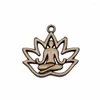 Charms 20pcs Lotus Buddha Statue 18x17mm Antique Silver Color Pendants Making DIY Handmade Tibetan Finding Jewelry For Bracelet