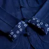 Herrjackor herr indigo sashiko jacka kinesisk traditionell stil tang kostym vintage kläder