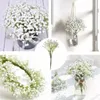 Decorative Flowers 5Packs 52cm 90 Heads White Babies Breath Artificial Gypsophila Bouquets For Home Garden Wedding Birthday DIY Decoration