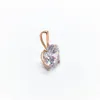 Chaînes Classique Simple Collier de cristal rond 585 Violet Plaqué Or 14K Rose Mode Pendentif Brillant Convient aux bijoux quotidiens
