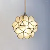 Pendant Lamps Handmade Japanese Brass Lamp Nordic Bedroom Glass Hanging Light Fixtures Restaurant Aisle Decorative Led