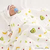 Decken Pucken Babydecke 100 % Baumwolle 4 Lagen Neugeborenen Wickeldecke Cartoon hochdichte atmungsaktive Kinderdecke R231130