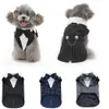 Dog Apparel Christmas Dog Tuxedo Costume Dog Wedding Jacket Suit Formal Shirt Pet Puppy Prince Ceremony Bow Tie Suit Small Dogs Cats Clothes 231124