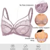 BRAS DOBREVA Femmes Minimiseur Soutien-Gorge Dentelle Floral Plus Taille Voir À Travers Une Couverture Complète Sans Doublure Bralette Avec Armatures 231129