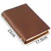 Anteckningar Retro Real Cow Leather Cover Notebook 96 Papers Small Medium Big Size Note Book Diy Diy Handmade Notepad Office School Gift 231130