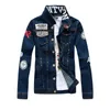 Men's Jackets Men Spring Autumn Fashion Streetwear Denim Jackets Hip Hop Rivets Casual Solid Dark Blue Washed Outerwear 231129