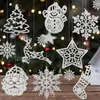 Party Decoration 42/20Pcs Christmas Tree Hanging Ornaments Snowman Reindeer Santa Snowflake For Year Winter