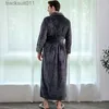 Männer Roben Männer Winter Plus Größe Lange Flanell Bademantel Warme Korallen Fleece Kimono Bademantel Nacht Gemütliche Nachtwäsche Frauen Jacquard Morgenmantel l231130