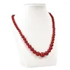 Chains Red Chalcedony Carnelian 6-14mm Bead Necklace Generous Temperament Semi Precious Stone Tower Shape Women's