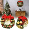 Decorative Flowers 30cm Merry Christmas Garland Wreath Decor Wall Door Hanging Ornaments Xmas Pendant Decorations