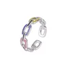 Pierścienie klastra foyuan srebrny kolor minimalistyczny styl sen w stylu kropla Kleanie pierścień łańcucha mody Temperament