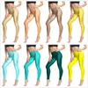 Women's Leggings High Waist Shiny Women Elastic Slim Tights Fitting Pants Solid Color Fluorescent Pant Sunscreen Legging Casual Trousers
