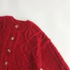 Set Bambino Autunno Ragazze Maglione lavorato a maglia Neonati maschi Natale Cardigan rosso Capispalla Bambini Top Vestiti Bambini Addensare Maglieria Giacca 231130