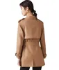 Trenchs de femmes Designer de luxe Début du printemps Version coréenne Trench-Coat Longueur moyenne Haut de gamme Double boutonnage Veste courte de style britannique pour les femmes RND0