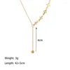 Pendant Necklaces French Fashion Hollow Star Tassel Titanium Steel Necklace Women Wear Shower Colorless Jewelry 2023