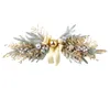 Decoratieve Bloemen Kransen Kerstkrans Voor Voordeur Kunstmatige Gouden Bloemenslinger Dennenappel Rotan Set Hangende Kerstdecoratie Voor Buiten 2024 231129