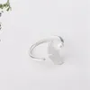 Anillo de dedo de la planta de hoja de ginkgo de plata de plata de la mujer