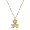 Pendant Necklaces Cute Fashionable Bear Micropaved Necklace Earrings Set Women s Jewelry Perfect Birthday Gift for Girl 231130