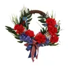 Decorative Flowers Idyllic Fourth Of July Wreaths Patriotic American Handmade Memorial Day Flower Panels Artificial Wall