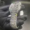 مخصص الرجال الساعات الميكانيكية العلامة التجارية D Color VVS Iced Out Men Moissanite Watch