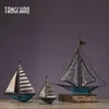 Home Decor Retro Sailboat Model Figurines For Interior Living Room Office Decoration Ornaments Iron Boat Figurine Sculpture Gift 2276G