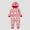 Family Matching Outfits PatPat Christmas Festival Theme All over Print Long sleeve Fleece Hooded Onesies Pajamas Flame resistant 231129