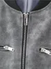 Womens Leather Faux Vintage Bomber Jackets för Women Oneck dragkedja sliten effekt kort höst kvinnlig high street pu rockar 231129