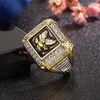 Cluster Rings Real 18K Gold Ring Men Origin Wedding Bands Anillos De Yellow Diamond Anel Males Eagle Shape Bizuteria Jewelry Box