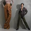 Stage Wear Couple Pantalons de danse latine Taille haute Salle de bal Pratique Hommes Femmes Pantalon de compétition Cha Costume BL9033