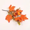 Simulation de fleurs décoratives, boutures de baies de citrouille, branche artificielle, pour Thanksgiving, récolte d'automne, accessoires de décoration de Table pour la maison