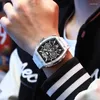 Relógios de pulso Lige Relógios para Homens 50m Relógio À Prova D 'Água Luxo Esporte Relógio Cronógrafo Data Silicone Quadrado Quartz Mens Reloj Hombre