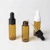 4pcs 1ml 2ml 5ml Glass Dropper Bottles Empty Essential Oil Jars Vials with Pipettes Perfume Refillable Container