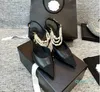 Kitten Heels Peal Sandals Summer Doman's Designer Buty wskazywały wysokie obcasy