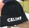 Celinf Autumn/Winter Sticked Hat Big Brand Designer Beanie/Skull Caps Stapled Hat Baotou Letter Ribbed Woolen Hat High Quality SD3