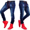 Herren-Jeans, groß, elastische Taille, schmal, lässig, klassisch, blau, locker, dehnbar, zusammenfügbar, modisch, schlichte Jeanshose 231129