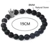 Strand Gold Kolor Crown Black Lava Bracelets 8 mm Natural Stone Fashion Simple Classic Elastyczny lina dla kobiet mężczyzn