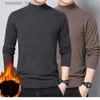 Men's Thermal Underwear Warm Long Quality Men Tshirts Keep For Sle Fleece Turtleneck Thermal Underwear Winter Shirt High Homme Shirt 4xl Thin Soft L231130