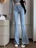 Jeans pour femmes rétro taille haute femmes 2023 pantalons longs évasés en vrac filles