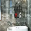 Étagères de salle de bain accrochées porte-caddy pour rangement avec un organisme de douche à serviette sur les crochets forage sans tête 230809